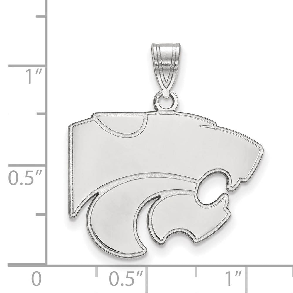 Alternate view of the 10k White Gold Kansas State Large Mascot Pendant by The Black Bow Jewelry Co.