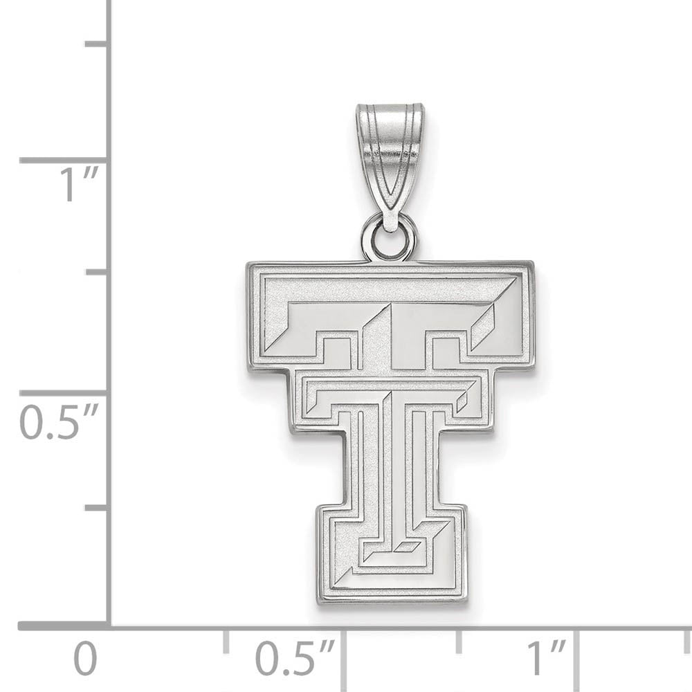 Alternate view of the 10k White Gold Texas Tech U. Large 'TT' Pendant by The Black Bow Jewelry Co.