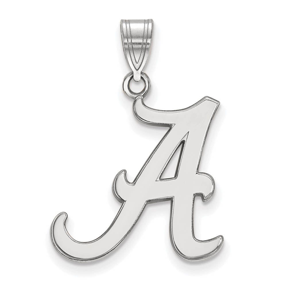 10k White Gold U. of Alabama Large Initial A Pendant, Item P15777 by The Black Bow Jewelry Co.