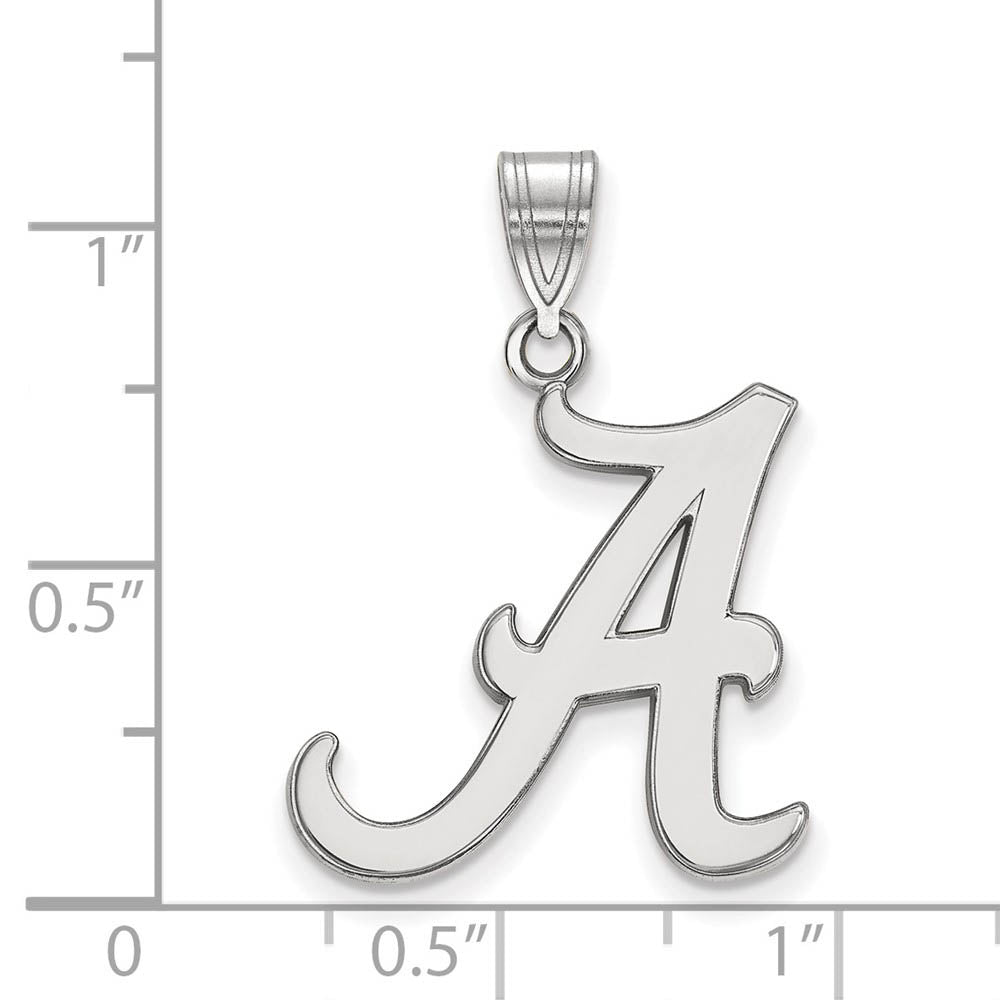 Alternate view of the 10k White Gold U. of Alabama Large Initial A Pendant by The Black Bow Jewelry Co.