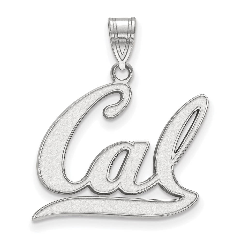 10k White Gold California Berkeley Large Script 'Cal' Pendant, Item P15781 by The Black Bow Jewelry Co.