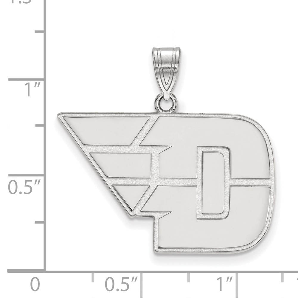 Alternate view of the 10k White Gold U of Dayton Large Pendant by The Black Bow Jewelry Co.