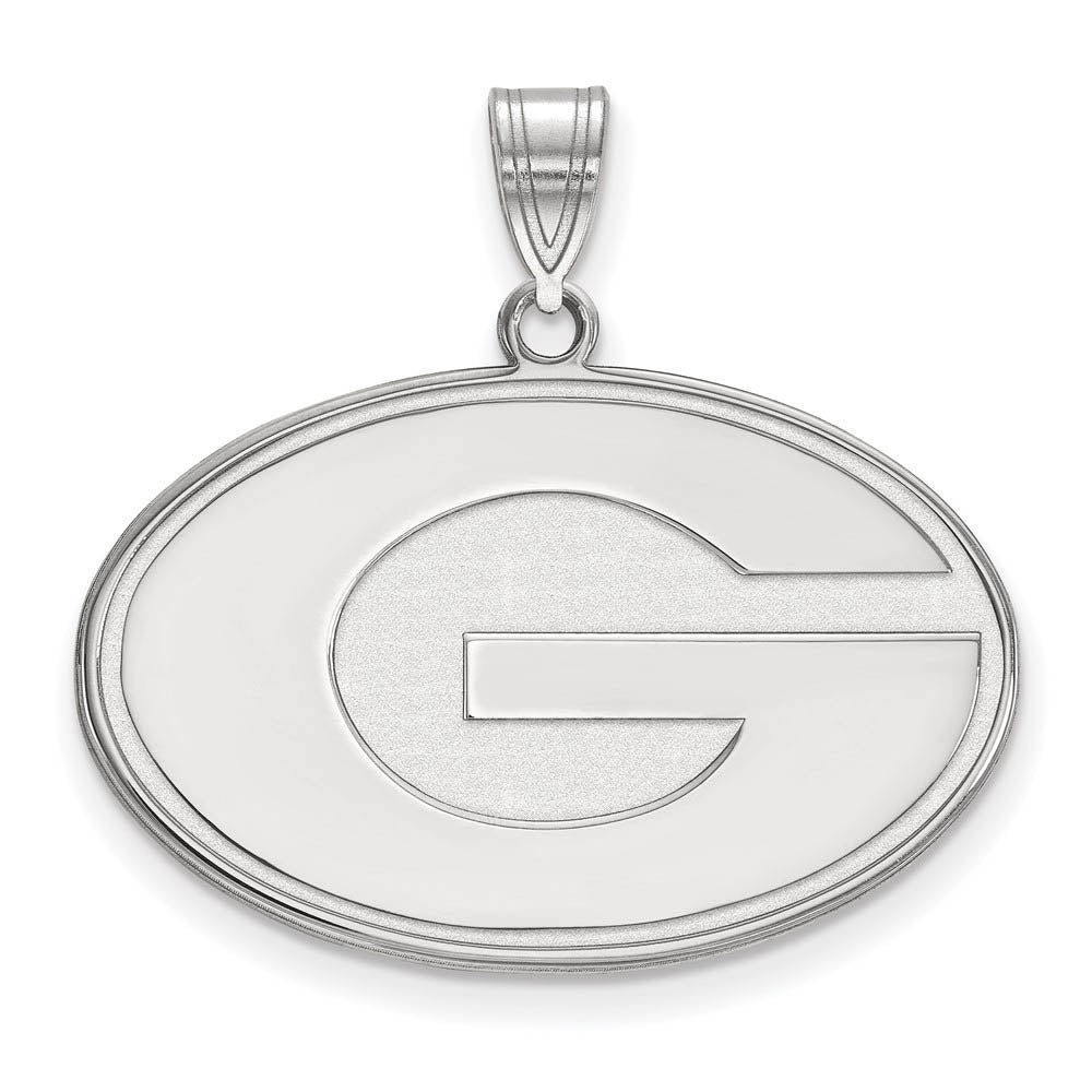 10k White Gold U. of Georgia Large 'G' Pendant, Item P15786 by The Black Bow Jewelry Co.