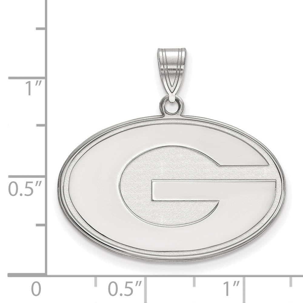 Alternate view of the 10k White Gold U. of Georgia Large 'G' Pendant by The Black Bow Jewelry Co.
