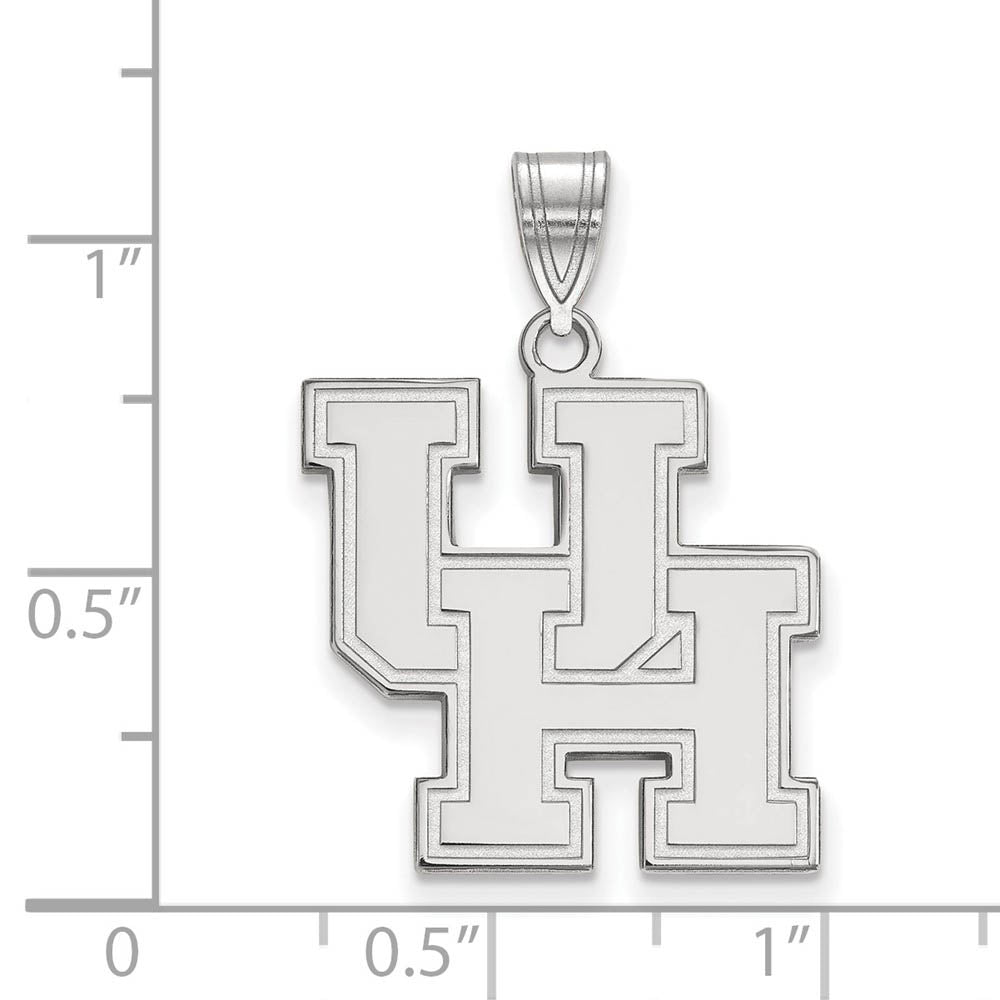 Alternate view of the 10k White Gold U. of Houston Large Pendant by The Black Bow Jewelry Co.