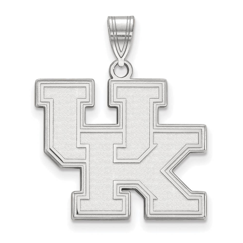 10k White Gold U. of Kentucky Large 'UK' Pendant, Item P15790 by The Black Bow Jewelry Co.