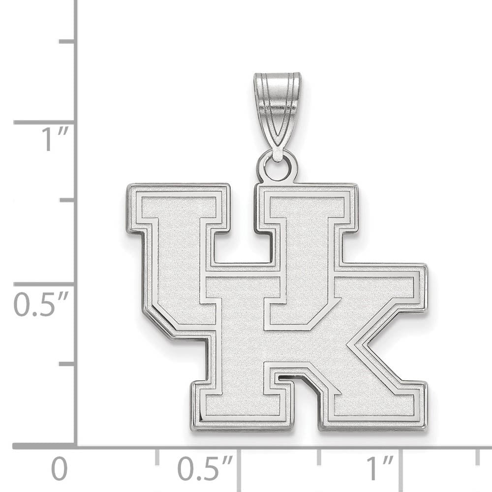 Alternate view of the 10k White Gold U. of Kentucky Large 'UK' Pendant by The Black Bow Jewelry Co.