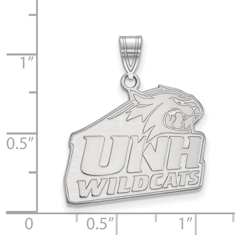 Alternate view of the 10k White Gold U. of New Hampshire Large Logo Pendant by The Black Bow Jewelry Co.
