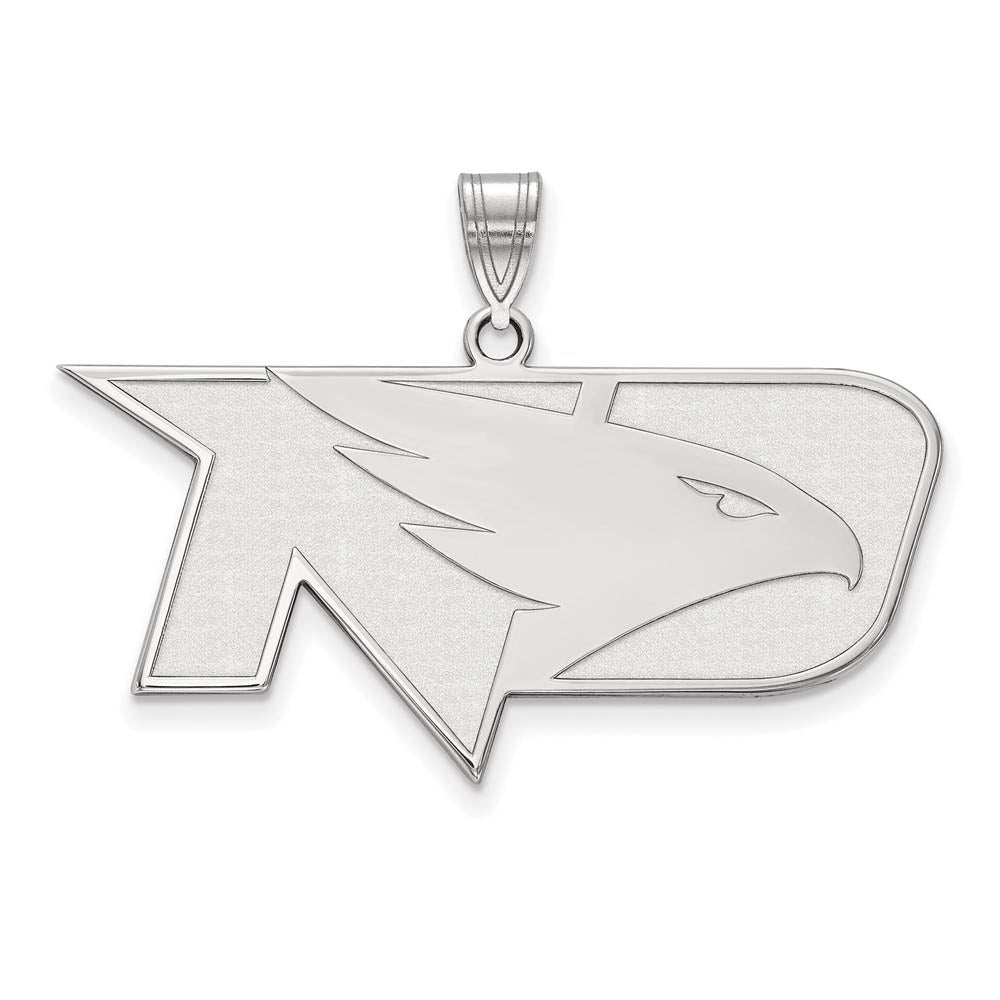 10k White Gold North Dakota Large Square Logo Pendant, Item P15805 by The Black Bow Jewelry Co.