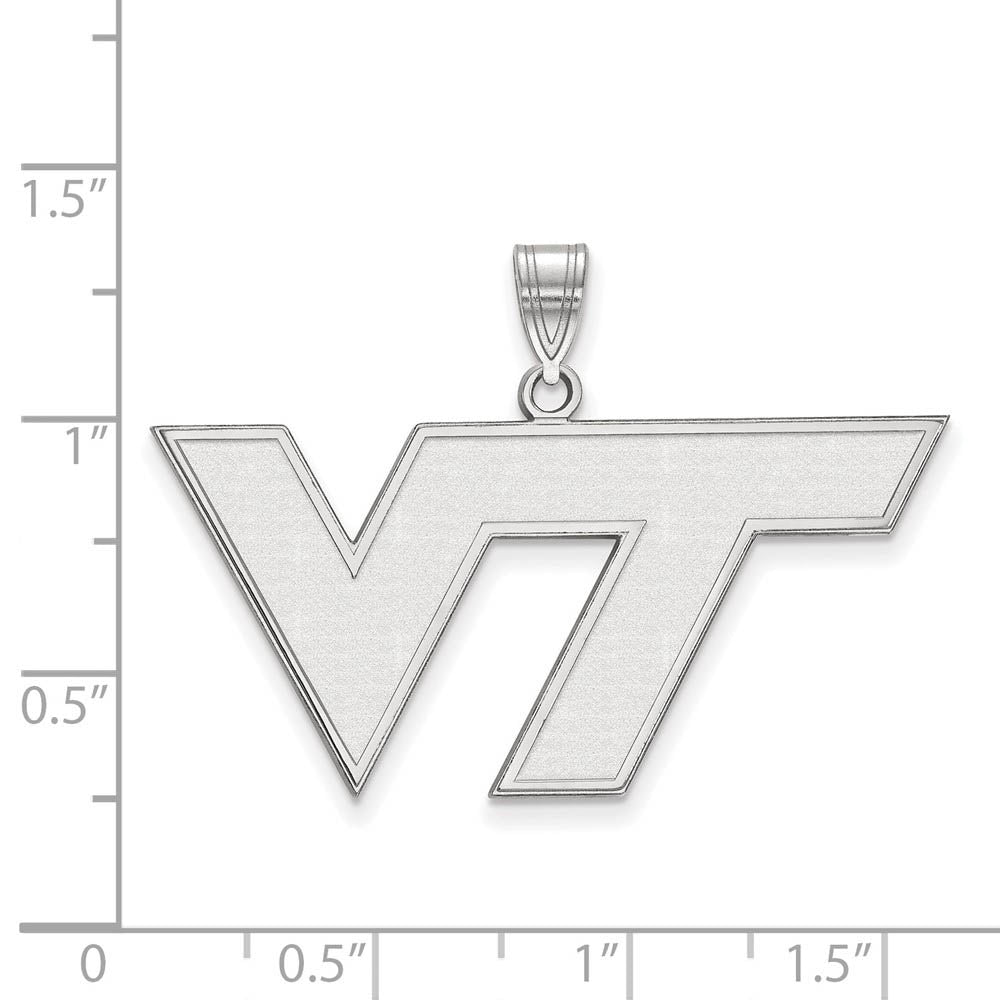 Alternate view of the 10k White Gold Virginia Tech Large Logo Pendant by The Black Bow Jewelry Co.