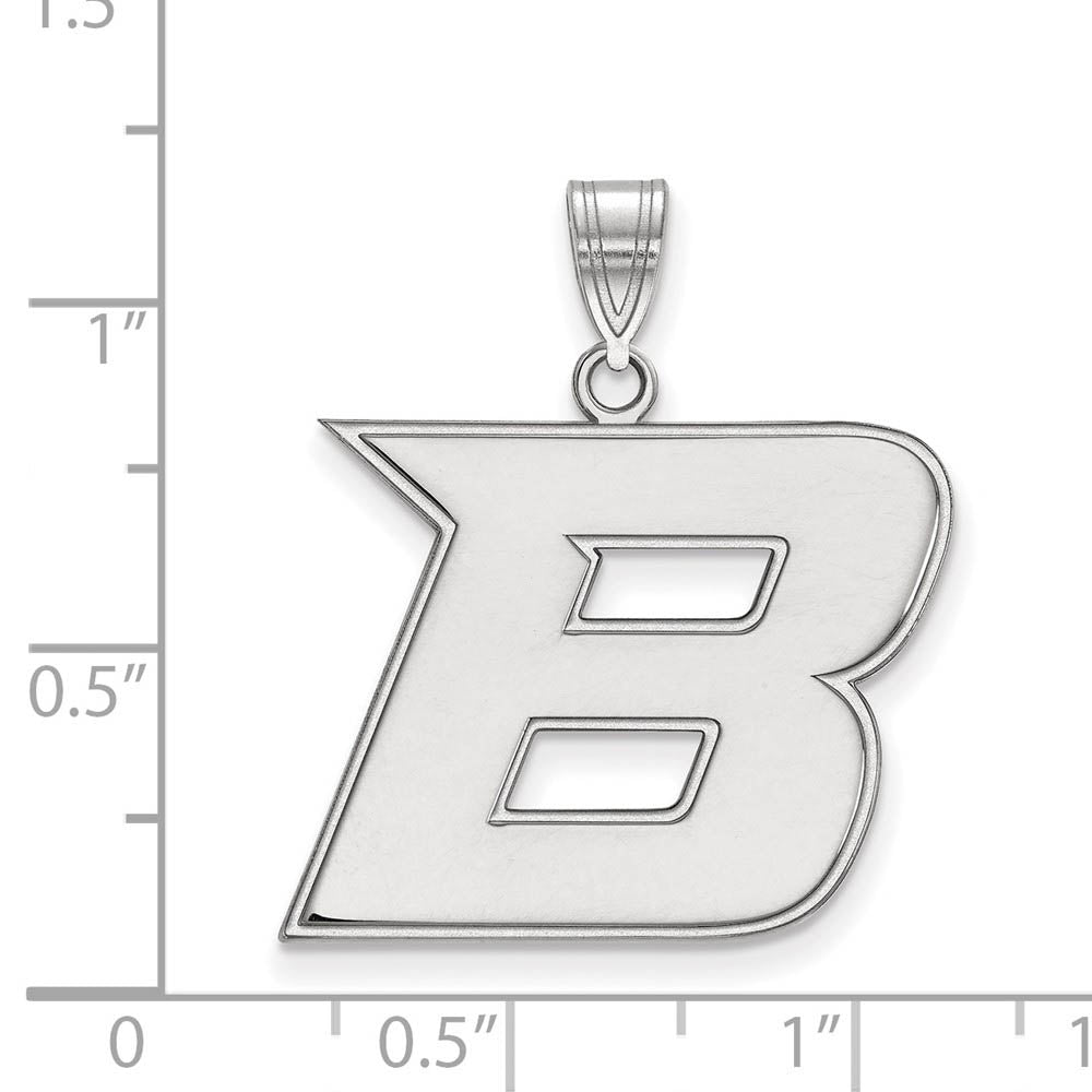 Alternate view of the 10k White Gold Boise State Large Pendant by The Black Bow Jewelry Co.