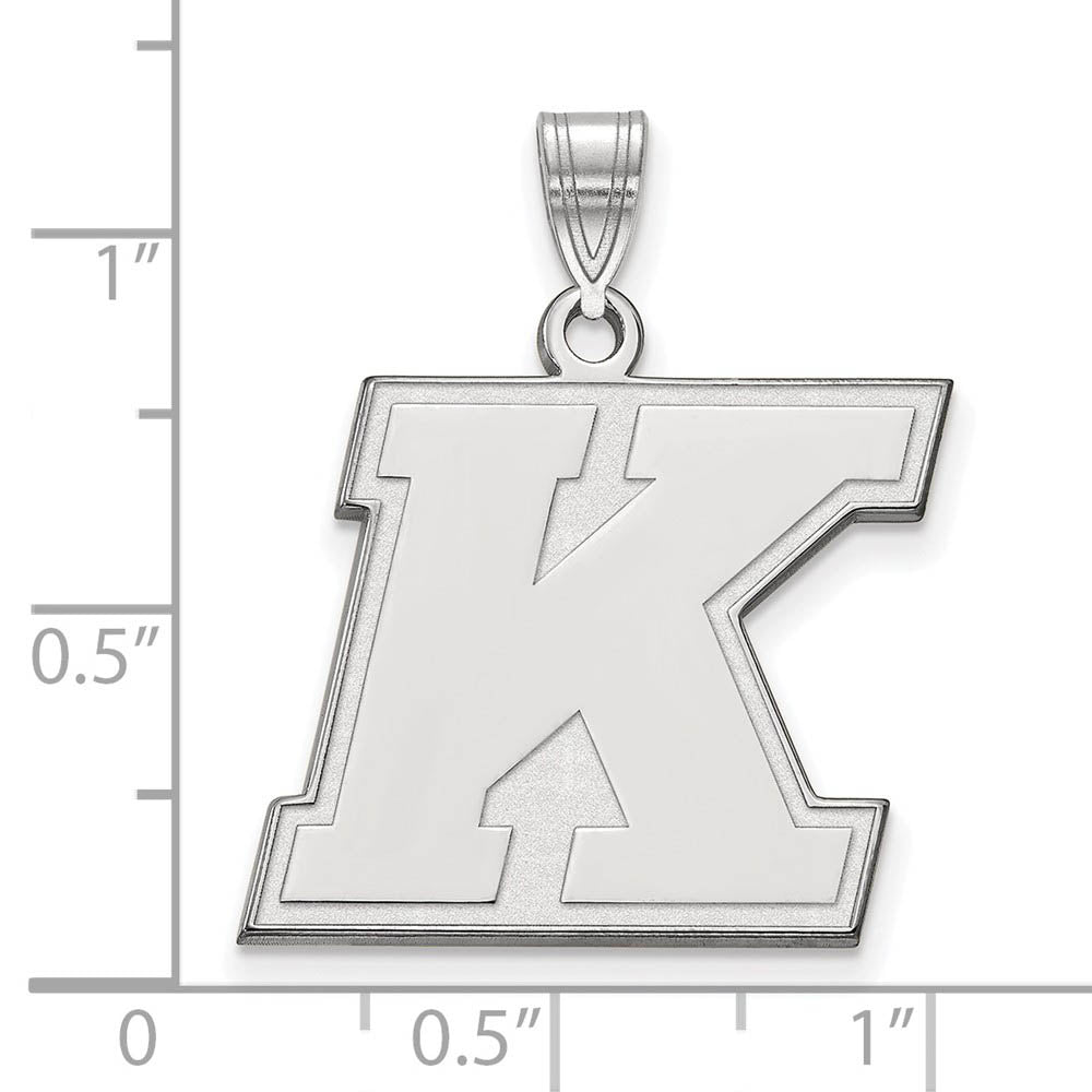 Alternate view of the 10k White Gold Kent State Large Pendant by The Black Bow Jewelry Co.