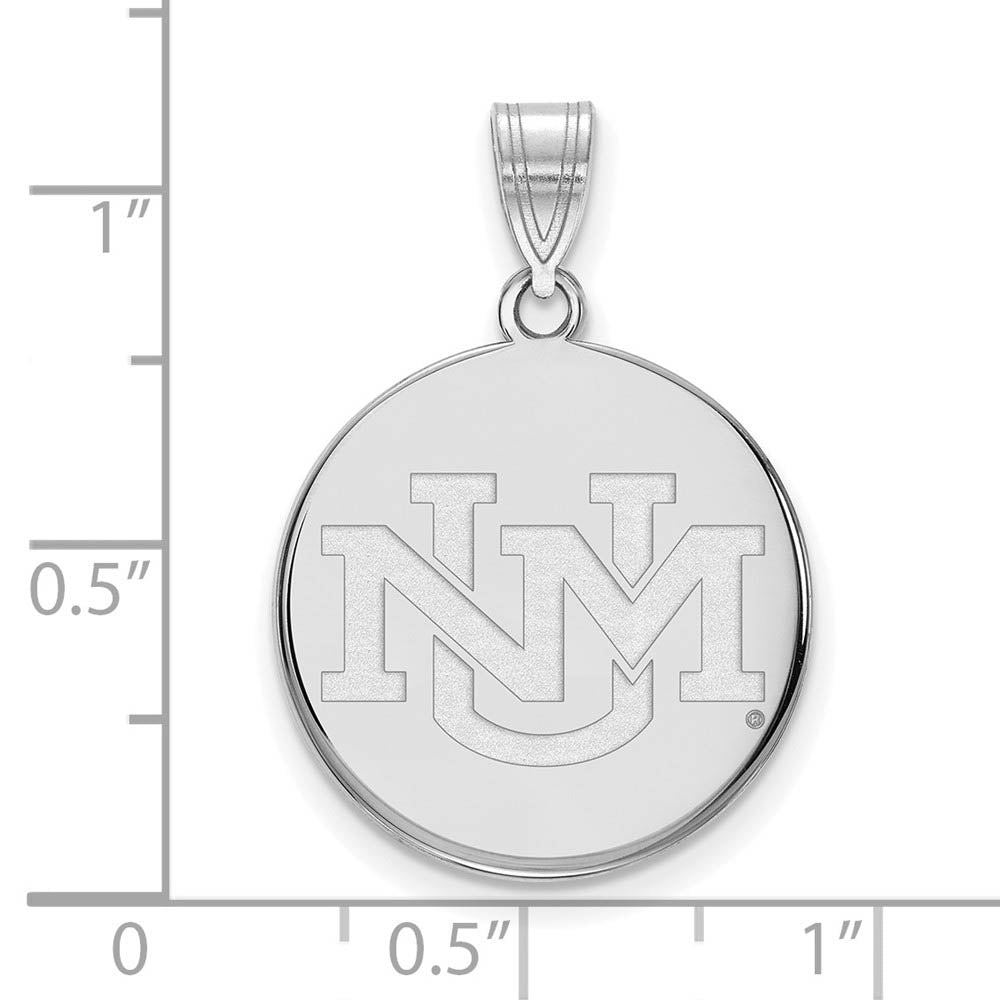 Alternate view of the 10k White Gold U. of New Mexico Large Pendant by The Black Bow Jewelry Co.
