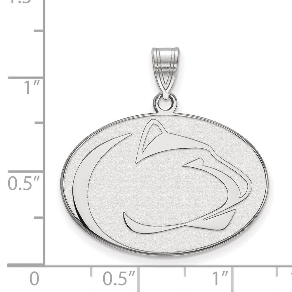 Alternate view of the 10k White Gold Penn State Large Pendant by The Black Bow Jewelry Co.
