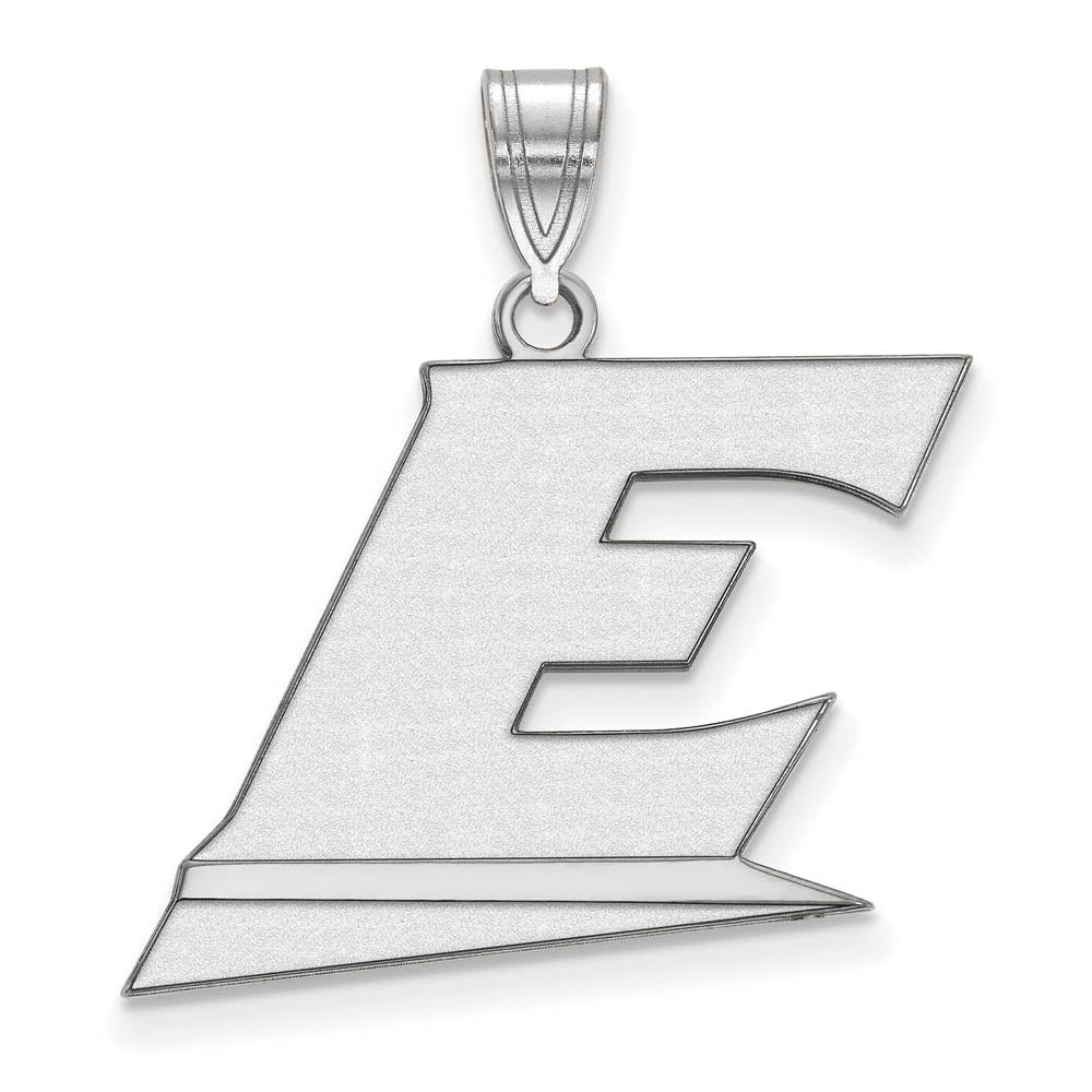 10k White Gold Eastern Kentucky U Large Pendant, Item P15875 by The Black Bow Jewelry Co.