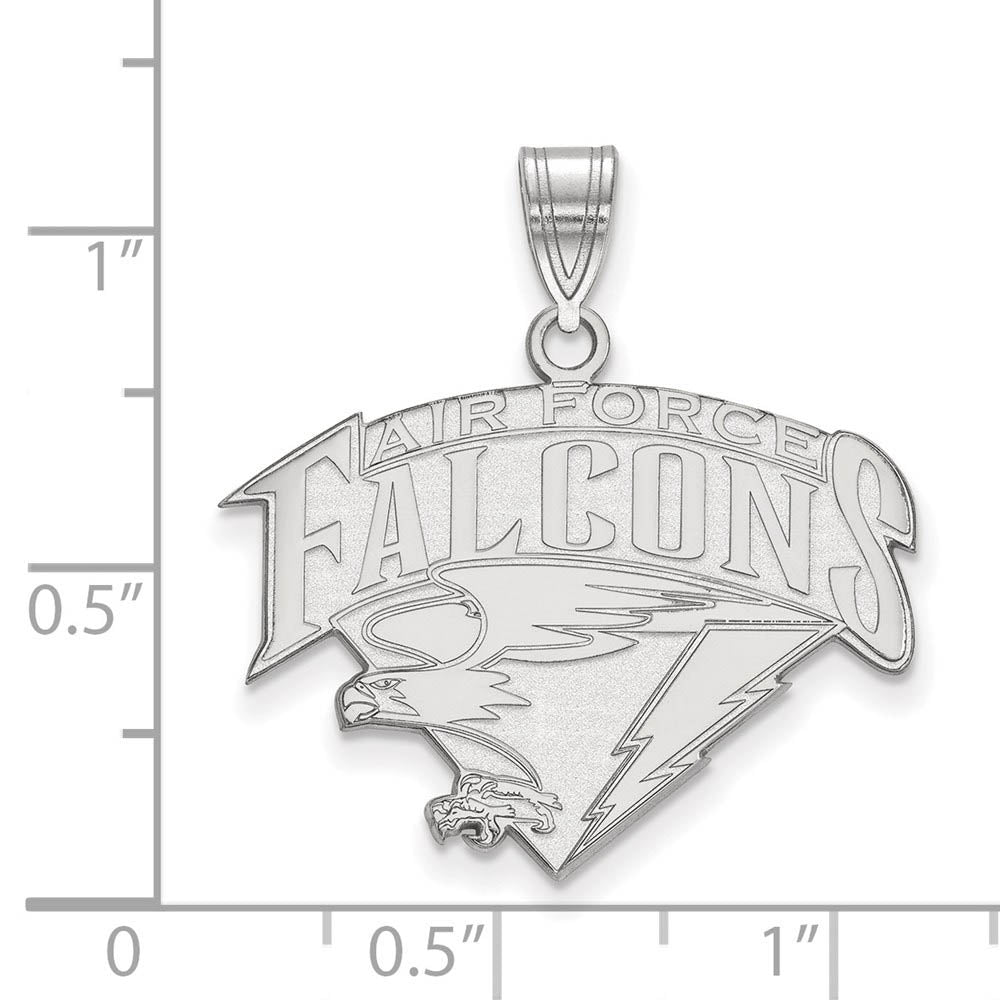 Alternate view of the 10k White Gold Air Force Academy Large Pendant by The Black Bow Jewelry Co.