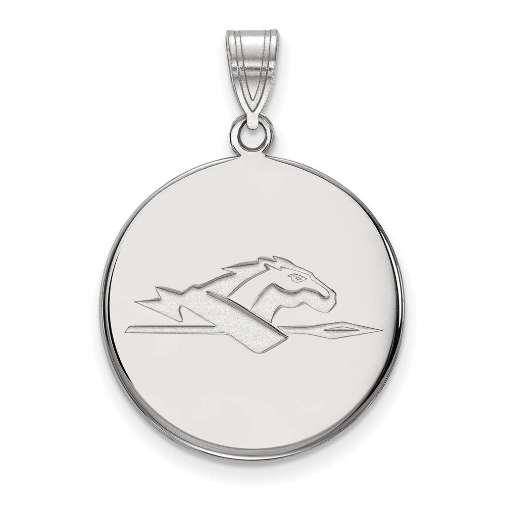 10k White Gold Longwood U Large Disc Pendant, Item P15891 by The Black Bow Jewelry Co.
