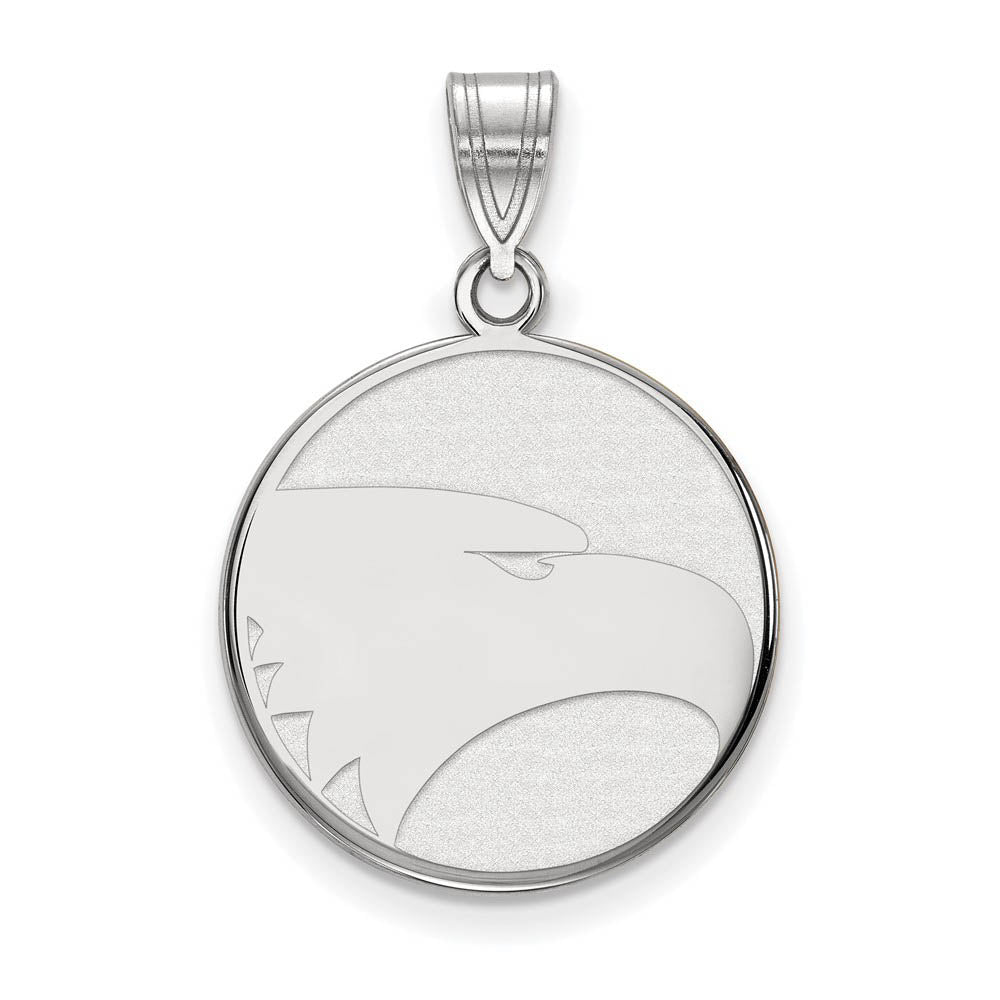10k White Gold Georgia Southern U Large Mascot Disc Pendant, Item P15926 by The Black Bow Jewelry Co.