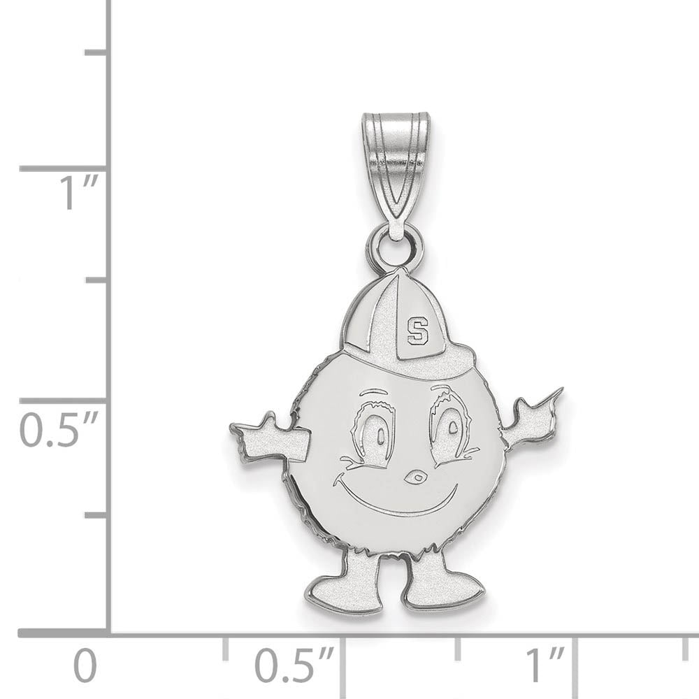 Alternate view of the 10k White Gold Syracuse U. Large Mascot Pendant by The Black Bow Jewelry Co.