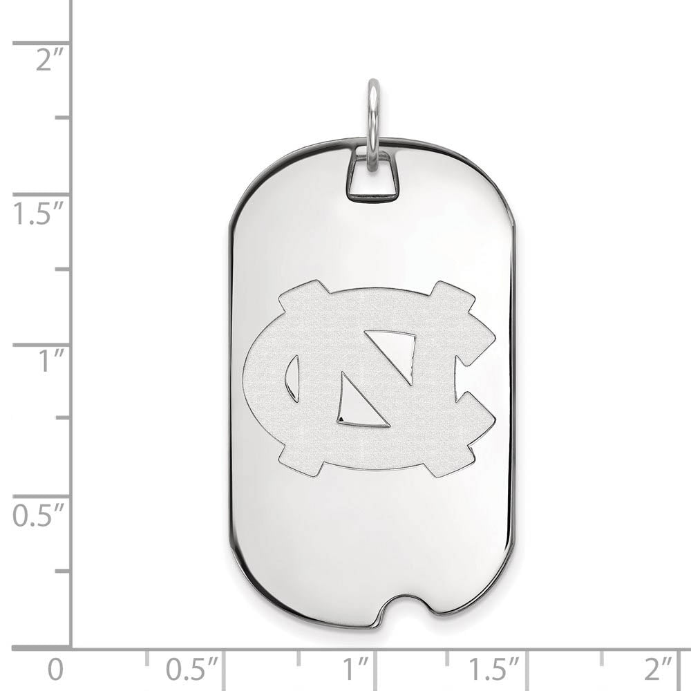 Alternate view of the 10k White Gold North Carolina Large Dog Tag Pendant by The Black Bow Jewelry Co.