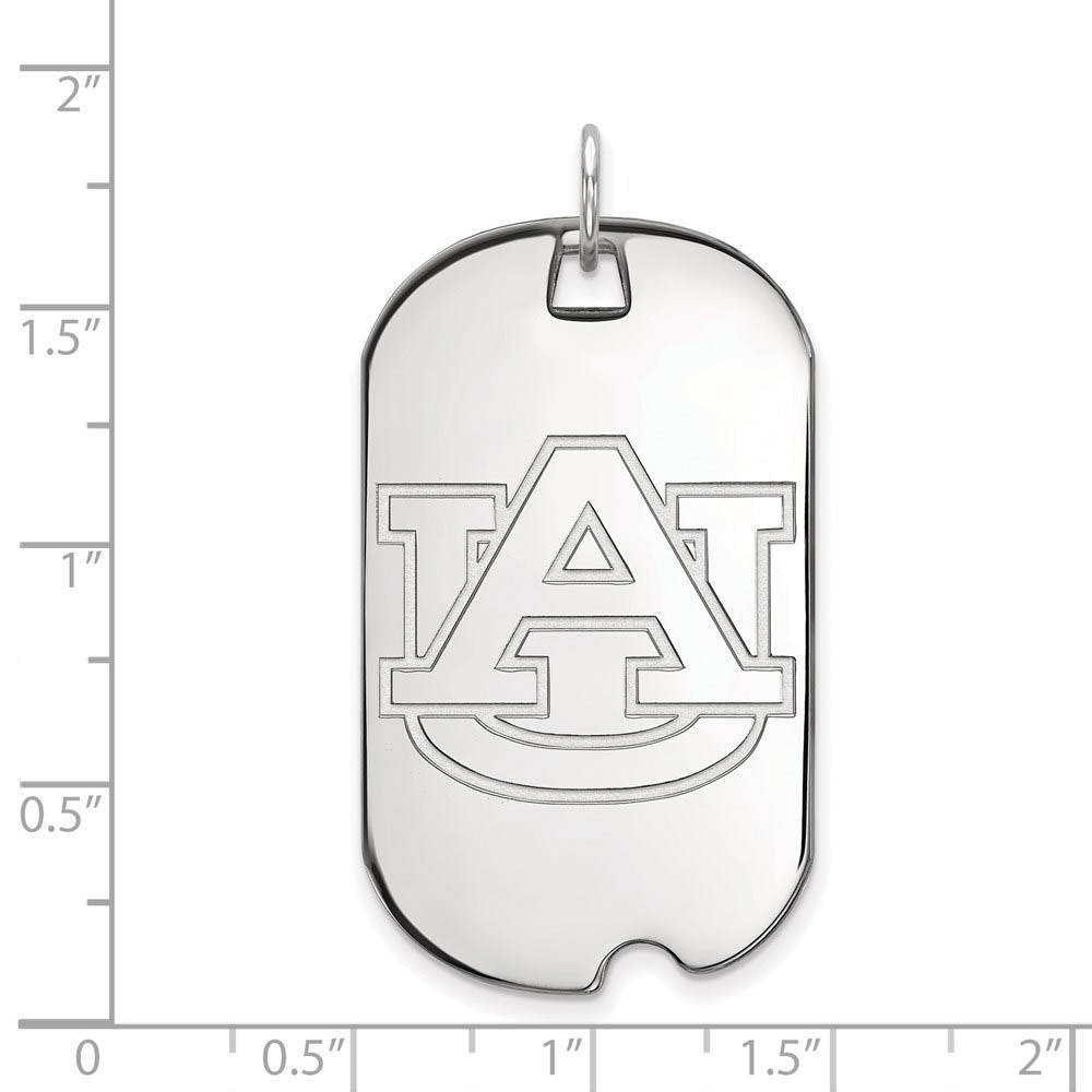 Alternate view of the 10k White Gold Auburn U Large Dog Tag Pendant by The Black Bow Jewelry Co.
