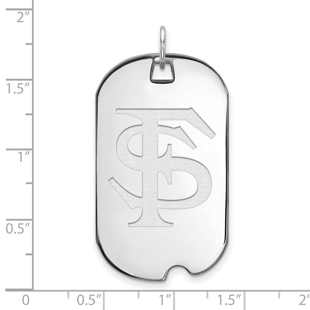 Alternate view of the 10k White Gold Florida State Large Dog Tag Pendant by The Black Bow Jewelry Co.