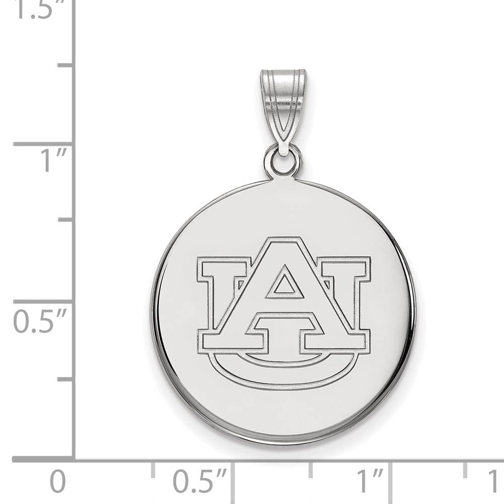 Alternate view of the 10k White Gold Auburn U Large Disc Pendant by The Black Bow Jewelry Co.