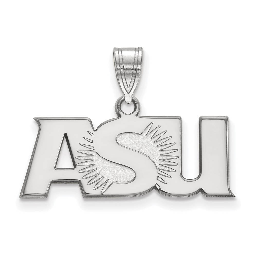 10k White Gold Arizona State Large Logo 'ASU' Pendant, Item P16001 by The Black Bow Jewelry Co.