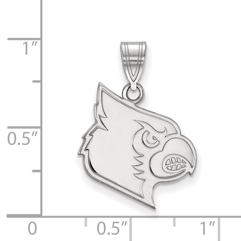 Alternate view of the 10k White Gold U. of Louisville Large Pendant by The Black Bow Jewelry Co.