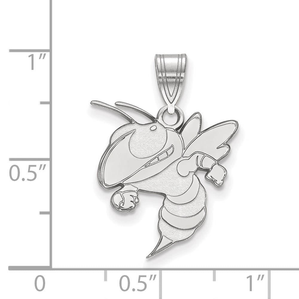 Alternate view of the 10k White Gold Georgia Technology Large Pendant by The Black Bow Jewelry Co.