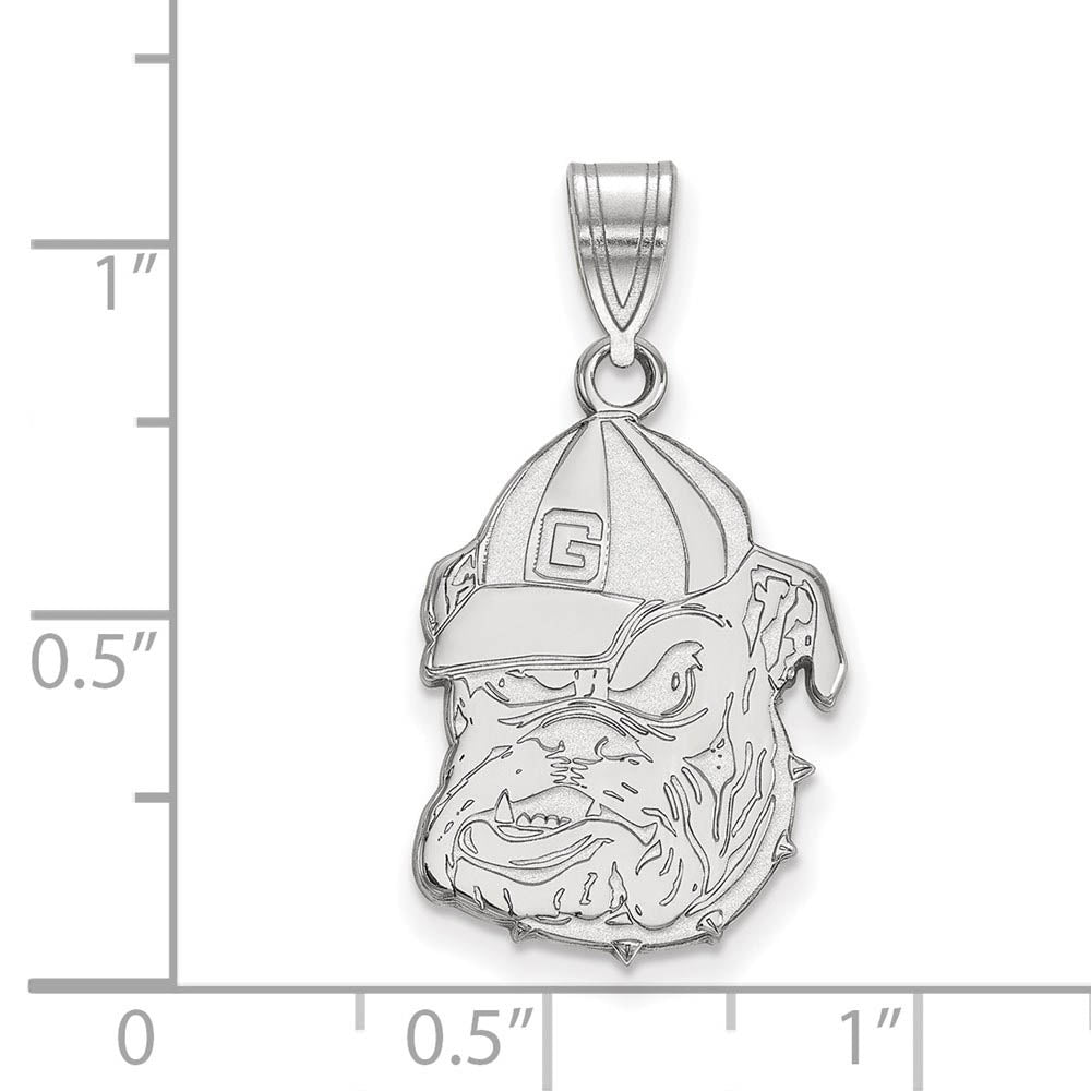 Alternate view of the 10k White Gold U. of Georgia Large Mascot Pendant by The Black Bow Jewelry Co.