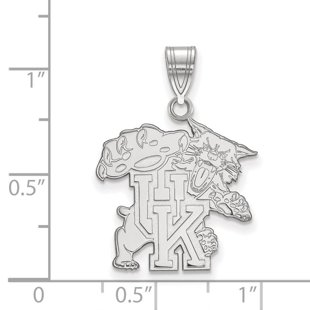 Alternate view of the 10k White Gold U. of Kentucky Large Pendant by The Black Bow Jewelry Co.