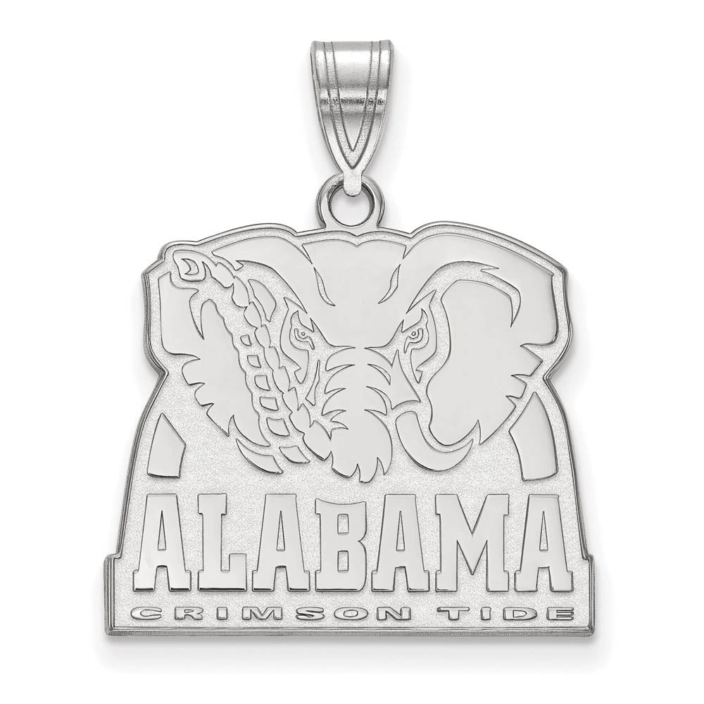10k White Gold U. of Alabama Large Logo Pendant, Item P16032 by The Black Bow Jewelry Co.