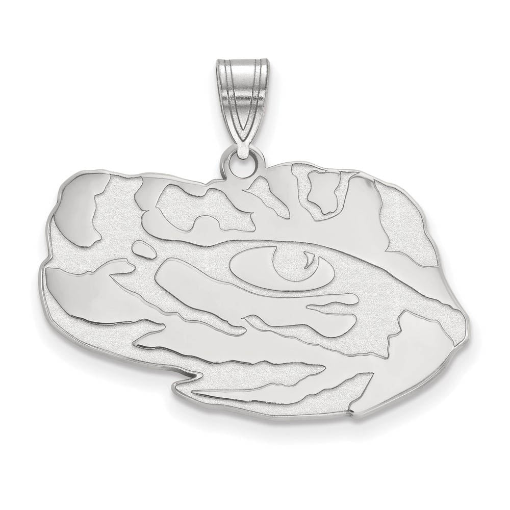 10k White Gold Louisiana State Large Mascot Pendant, Item P16036 by The Black Bow Jewelry Co.