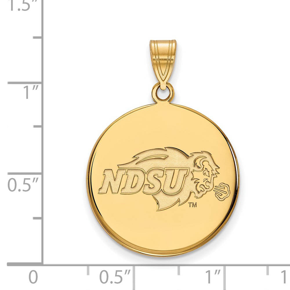 Alternate view of the 10k Yellow Gold North Dakota State Large Disc Pendant by The Black Bow Jewelry Co.