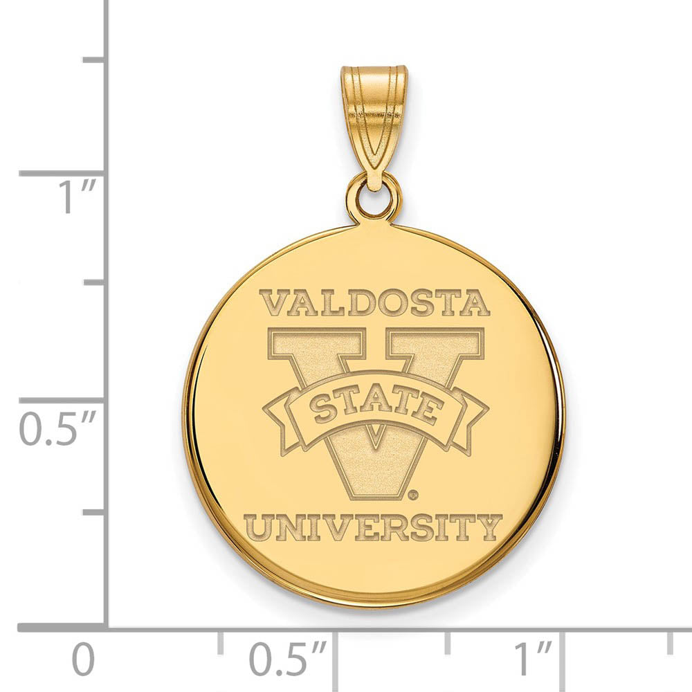 Alternate view of the 10k Yellow Gold Valdosta State Large Disc Pendant by The Black Bow Jewelry Co.