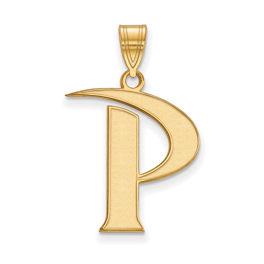 10k Yellow Gold Pepperdine U. Large Initial P Pendant, Item P16126 by The Black Bow Jewelry Co.