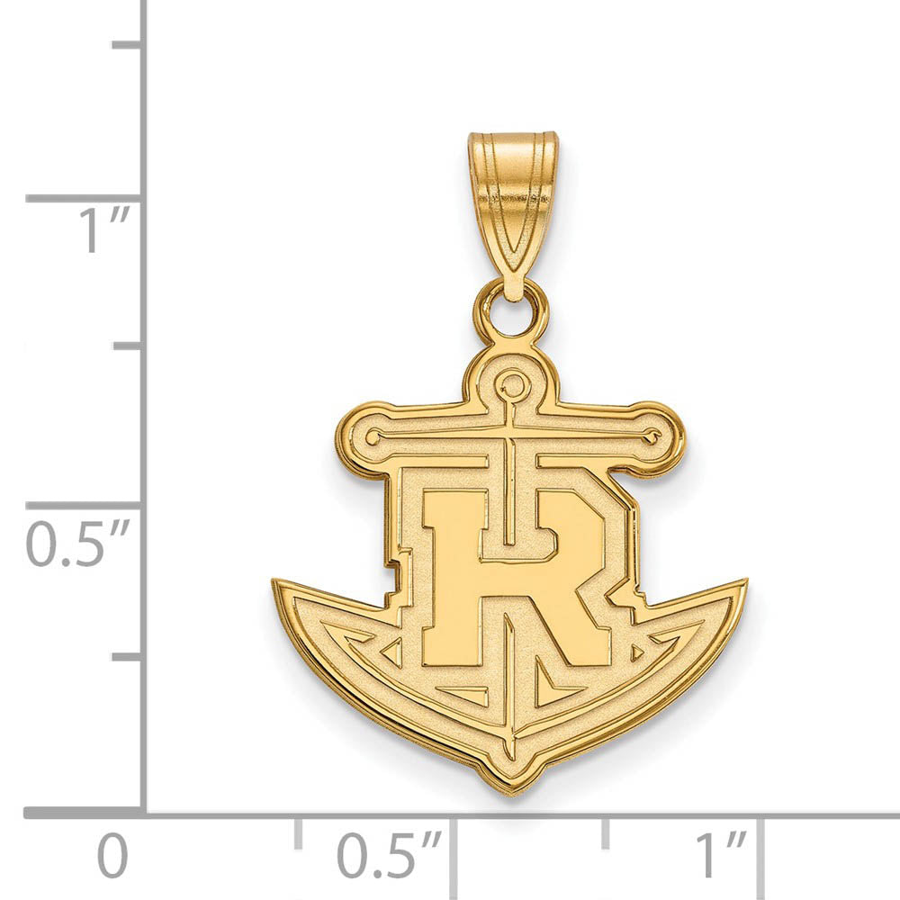 Alternate view of the 10k Yellow Gold Rollins College Large Pendant by The Black Bow Jewelry Co.