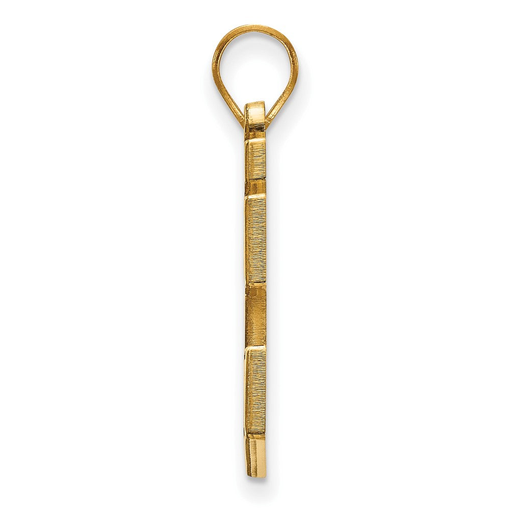 Alternate view of the 10k Yellow Gold U of Evansville Large Pendant by The Black Bow Jewelry Co.