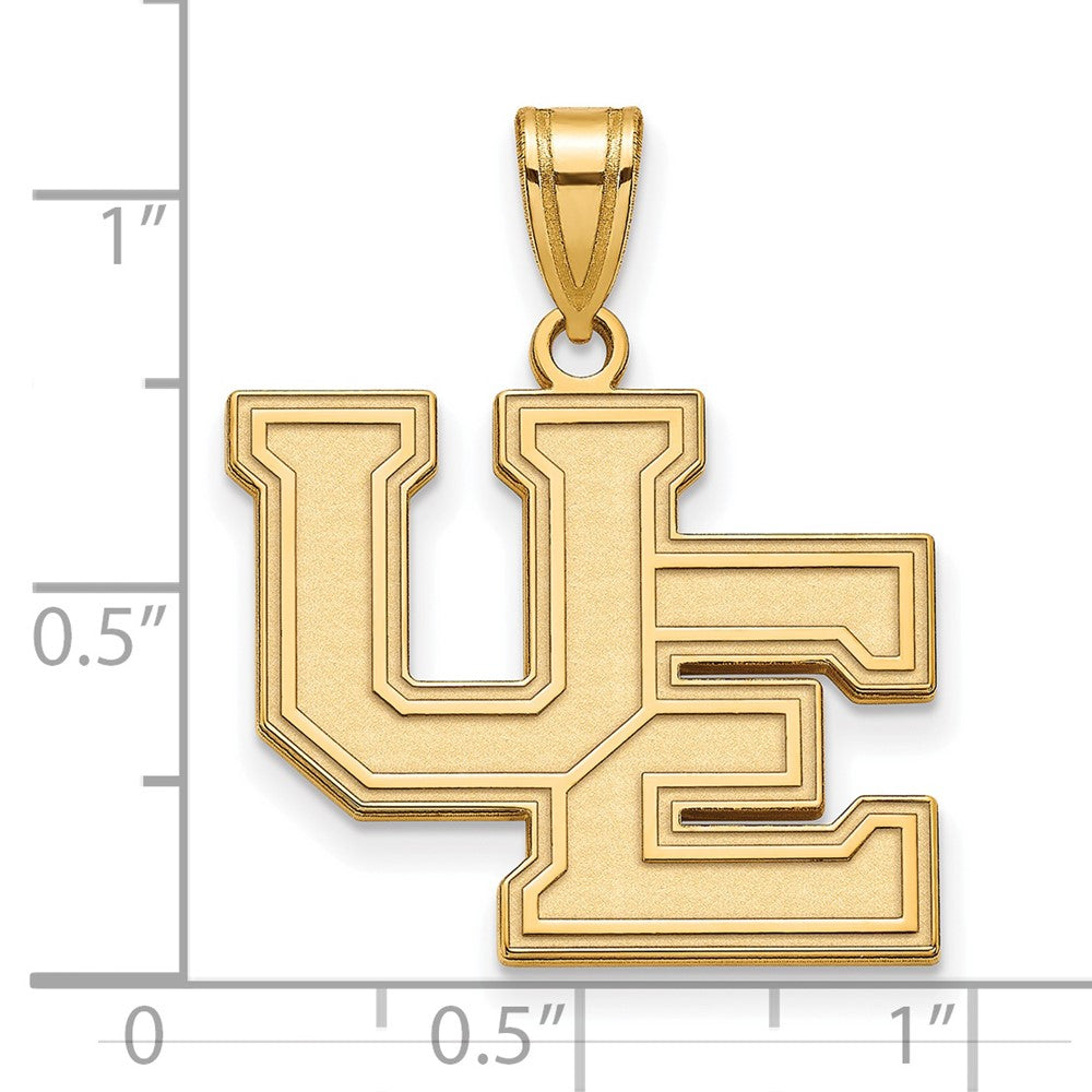 Alternate view of the 10k Yellow Gold U of Evansville Large Pendant by The Black Bow Jewelry Co.