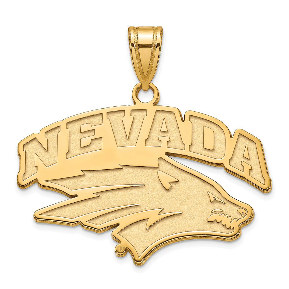 10k Yellow Gold U. of Nevada Large Logo Pendant, Item P16145 by The Black Bow Jewelry Co.