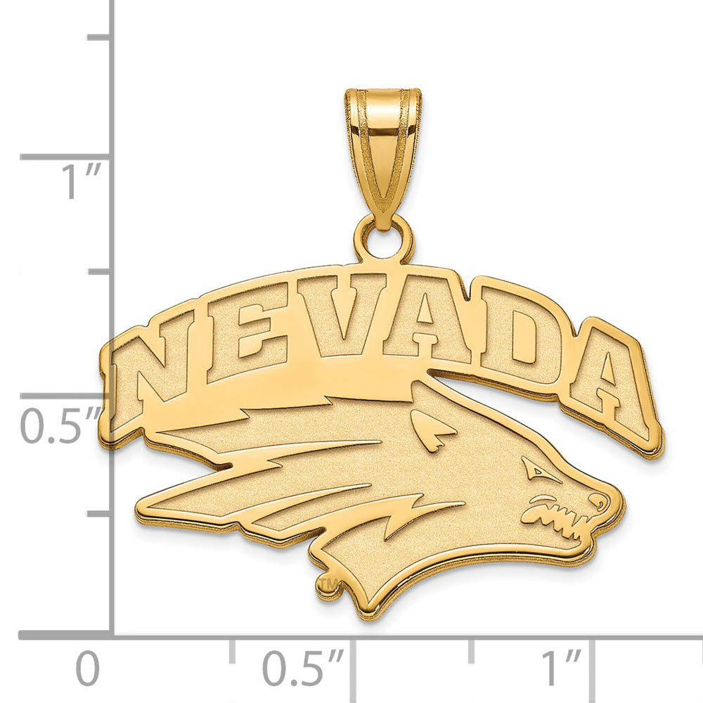Alternate view of the 10k Yellow Gold U. of Nevada Large Logo Pendant by The Black Bow Jewelry Co.