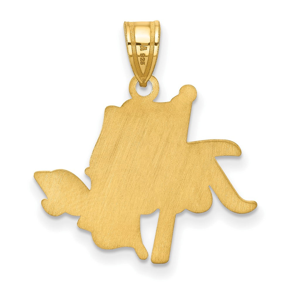 Alternate view of the 10k Yellow Gold The U. of Tulsa Large Script Pendant by The Black Bow Jewelry Co.