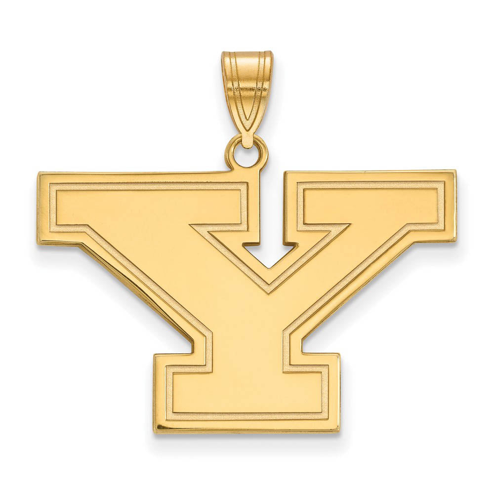 10k Yellow Gold Youngstown State Large Initial Y Pendant, Item P16163 by The Black Bow Jewelry Co.