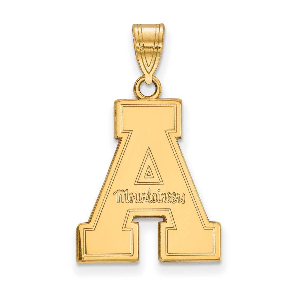 10k Yellow Gold Appalachian State Large 'A' Pendant, Item P16176 by The Black Bow Jewelry Co.