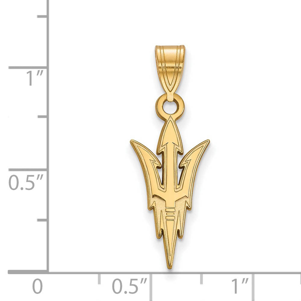 Alternate view of the 10k Yellow Gold Arizona State Large Logo Pendant by The Black Bow Jewelry Co.