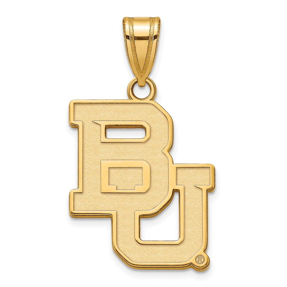 10k Yellow Gold Baylor U Large 'BU' Pendant, Item P16181 by The Black Bow Jewelry Co.