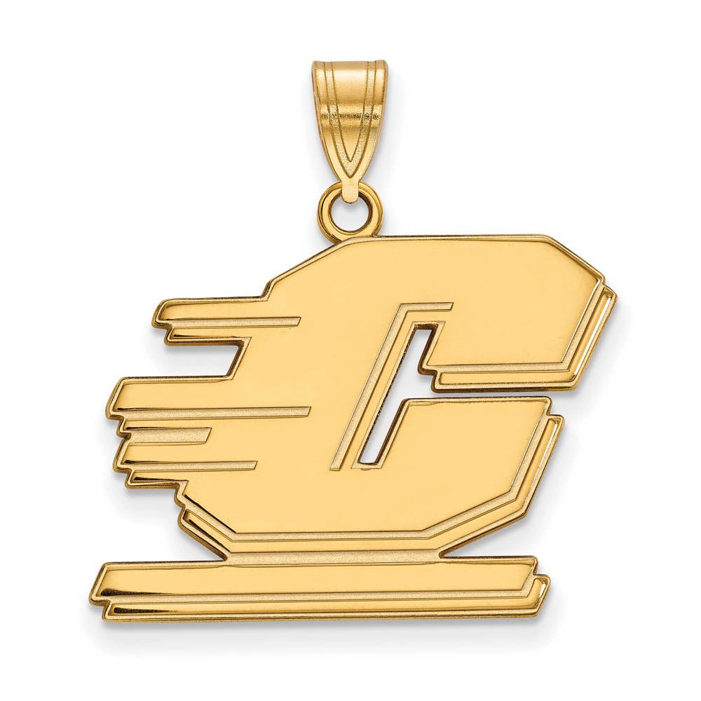 10k Yellow Gold Central Michigan U Large Pendant, Item P16184 by The Black Bow Jewelry Co.