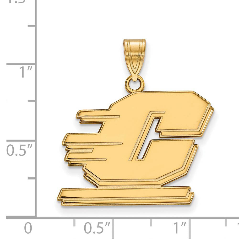 Alternate view of the 10k Yellow Gold Central Michigan U Large Pendant by The Black Bow Jewelry Co.