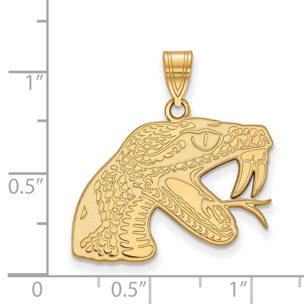 Alternate view of the 10k Yellow Gold Florida A&M U Large Pendant by The Black Bow Jewelry Co.